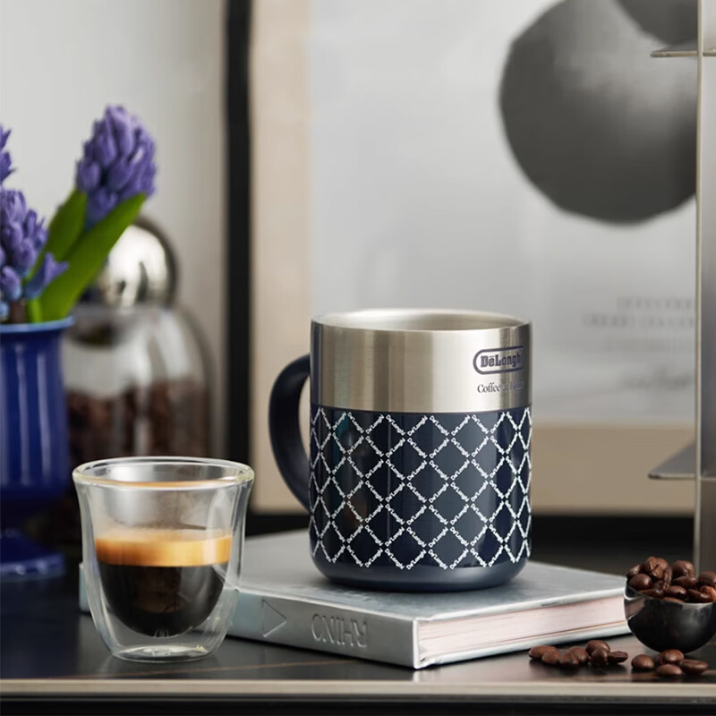 Delonghi Coffee Machine, 304 Stainless Steel Mug, 350ml Large Capacity Coffee Cup, Luxury Custom Design, Office And Home Use Tea Cup Water Cup for Men And Women, Accessories