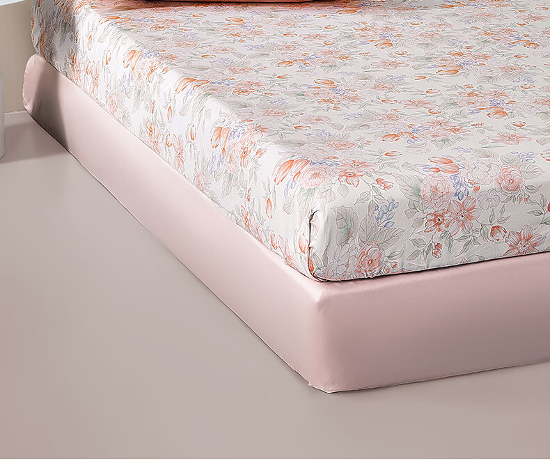 Shuixingjiafang Cotton Fitted Sheet, 100% Long-Staple Cotton Sateen Dust Cover for Mattress Protector, 1.5x2 Meters 5