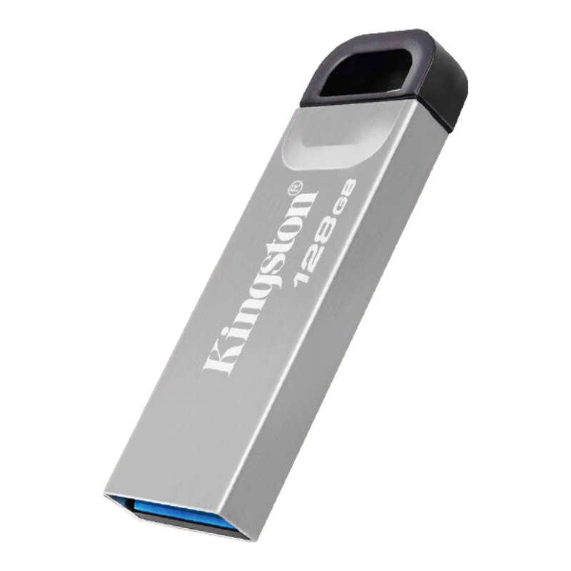 Kingston 128GB USB 3.2 Gen 1 Flash Drive DTKN High-Capacity USB Drive Metal Shell Read Speed 200MB/s for Study, Office, Bidding, Computer, Car Use