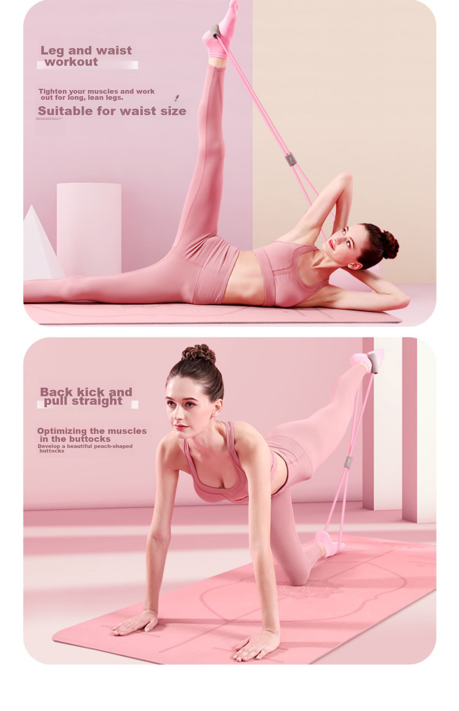 Li-Ning Elastic Band Fitness Figure-Eight Pull, Yoga Rope for Women's Back Stretching Equipment, Shoulder Opener And Chest Expander 18