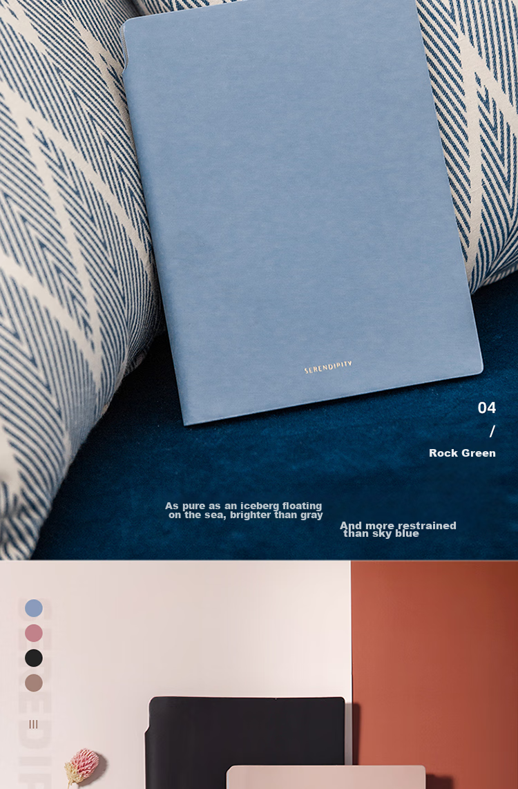 Deli A5/112 Sheets Morandi Color Series Insertable Leather Cover Notebook New Year Gift Journal Diary Notebook 210mm*143mm 22290 Blue 13