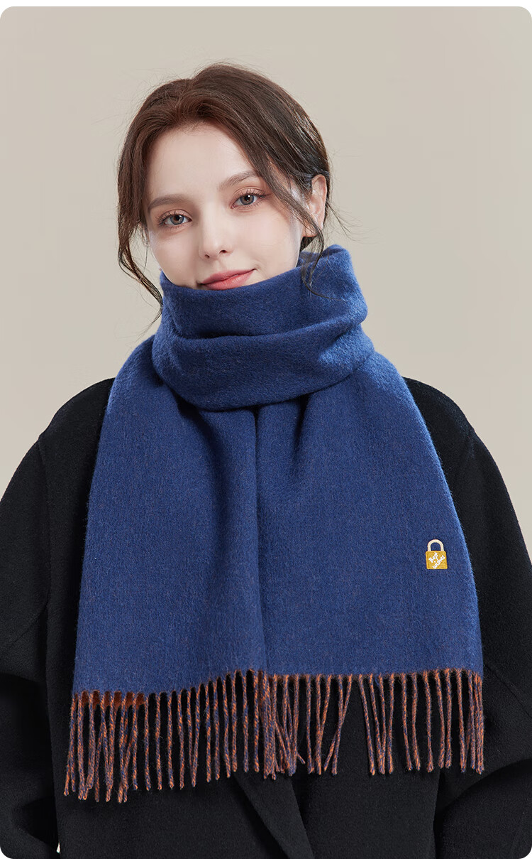 JIUMU Pure Wool Scarf for Women, Autumn And Winter Neck Warmer, Ladies' Warm Shawl, Gift for Women on Mid-Autumn Festival Or Birthday, Gift Box Packaging 25