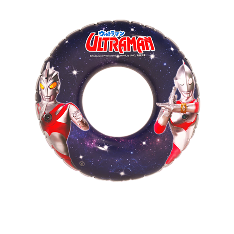 F.DYRAA Classic Ultraman Children's Swim Ring, Beginner Anti-Rollover, Baby And Adult Armpit Ring 90123, Navy Blue 70cm