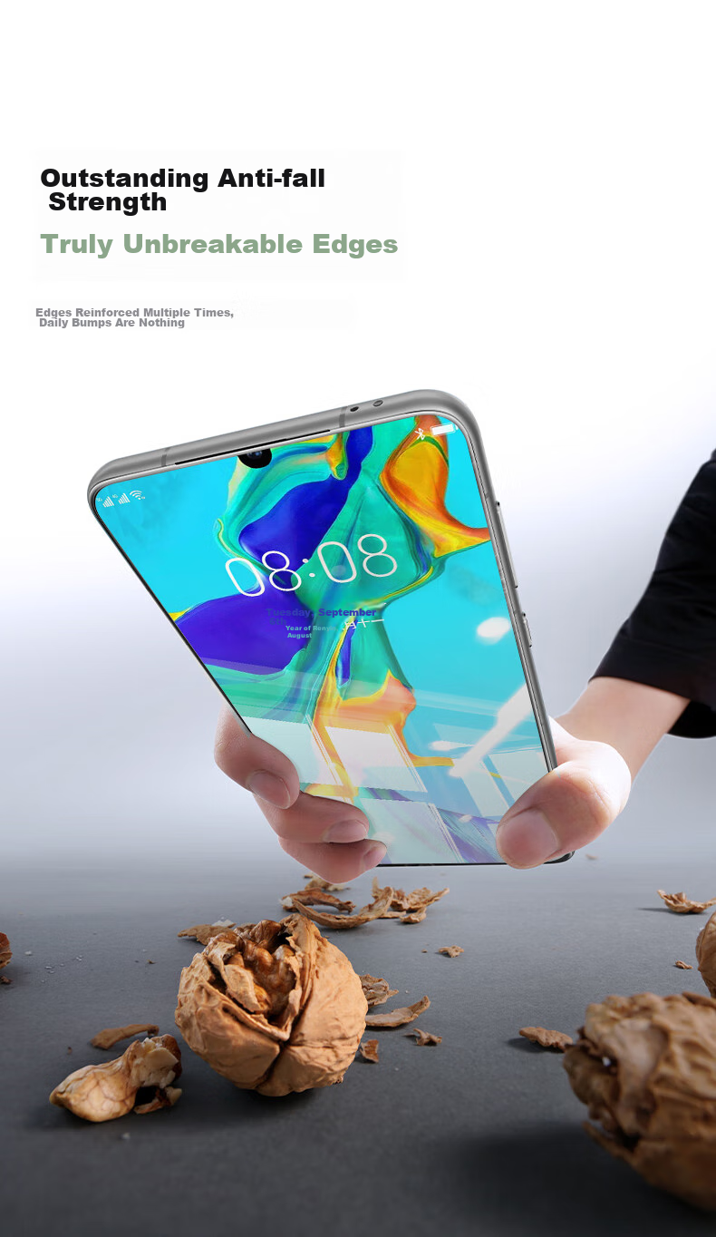 DIVI [2-Pack] Tempered Glass Screen Protector for Huawei P30 Pro, P30 Pro+ Hydrogel Film, Curved Full Coverage Ultra-Thin Anti-Scratch Wear-Resistant Protective Film 15