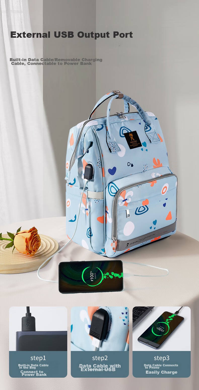 Xinandai Mommy Bag, Work And Travel Backpack, Multifunctional Large Capacity Maternity Bag, Fashionable Handheld Backpack 8