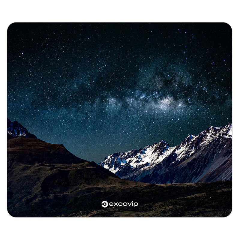 EXCO Glass Mouse Pad, E-Sports Gaming Professional Photovoltaic Mouse Pad, Hard Keyboard Desk Pad, Computer Office Laptop Large Size Mat 300*260mm, Snow Mountain Starry Sky 0161 12