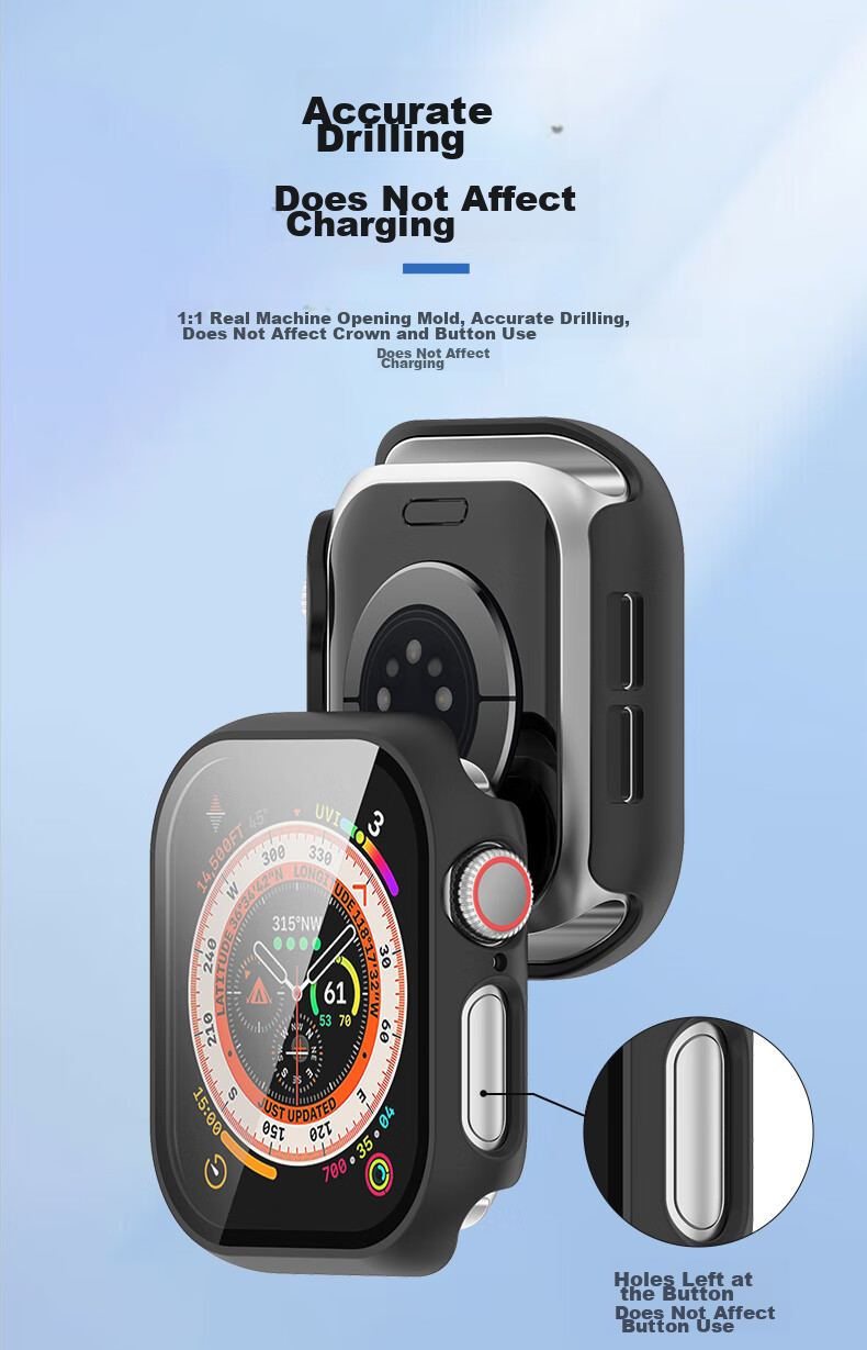 KMaxAI Compatible with Apple Watch S11 Protective Case, Tempered Glass Screen Protector, Integrated Case And Film for Apple Watch S10, IWatch S11 Protective Cover, 46mm, Black 9