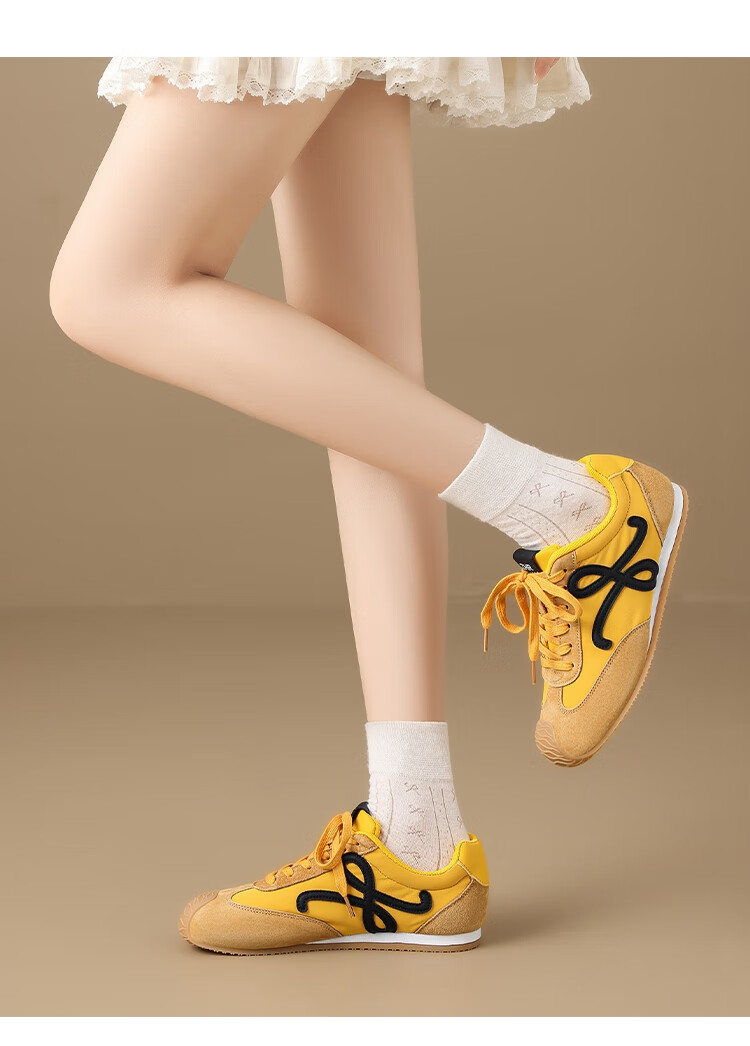 ZHR Dexun Women's American Retro Sports Casual Shoes, Low-Top Soft-Soled Patchwork Women's Sneakers, QT32 Lemon Yellow, Size 38 17
