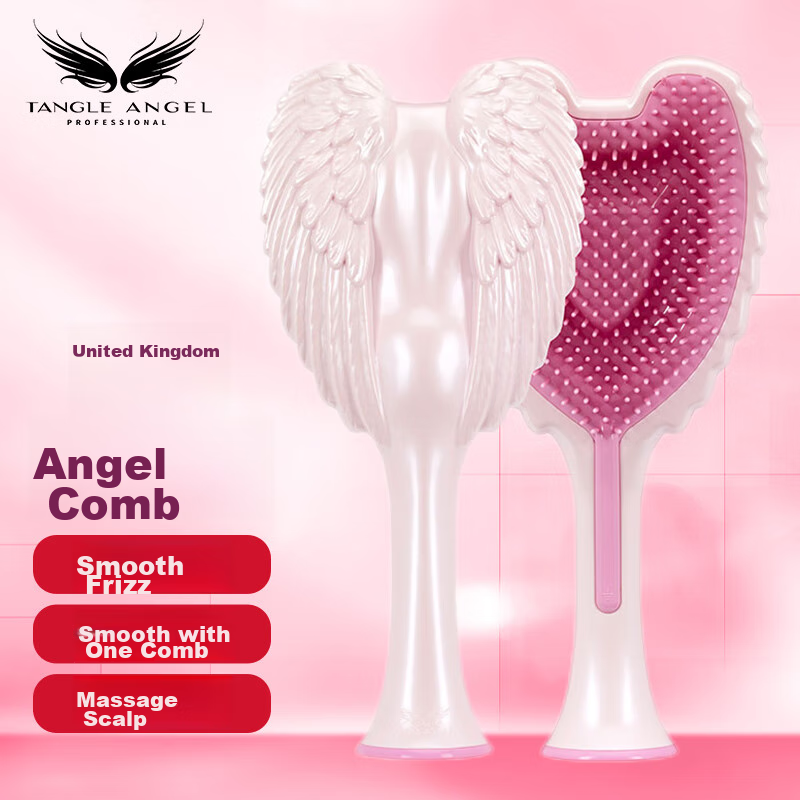 Расческа Tangle Angel, массажная, для укладки, для девочек, подарок на день рождения, цвет Вишневый цветущий персик