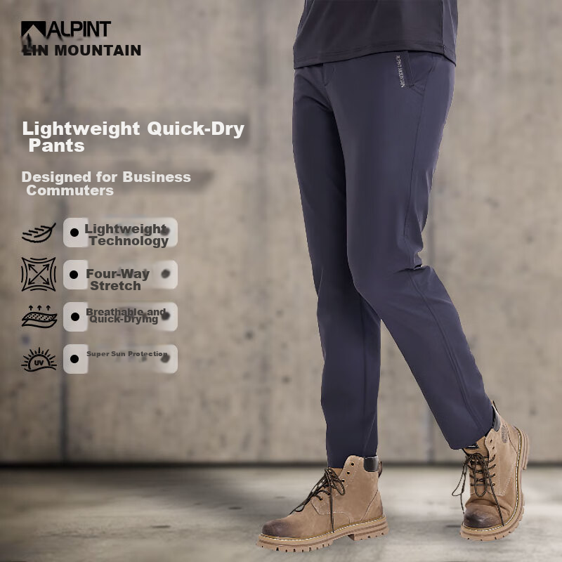ALPINT MOUNTAIN Men's Summer Quick-Dry Pants, Lightweight Breathable Elastic Hiking Trousers, Outdoor Pants for Mountaineering And Trekking