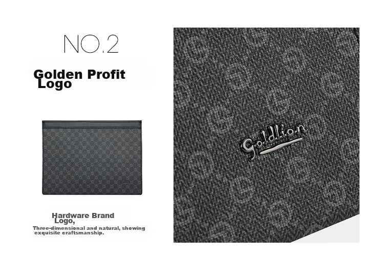 Goldlion Handbag Envelope Bag, Men's PVC Clutch, Long Card Holder Wallet, Birthday Gift 4