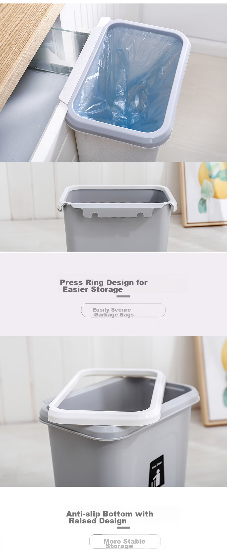 Meilixin Desktop Trash Can, 2.6L, Nordic Round Mini Trash Can, Japanese Simple Creative Garbage Bin, Yellow, 1 Pack 5