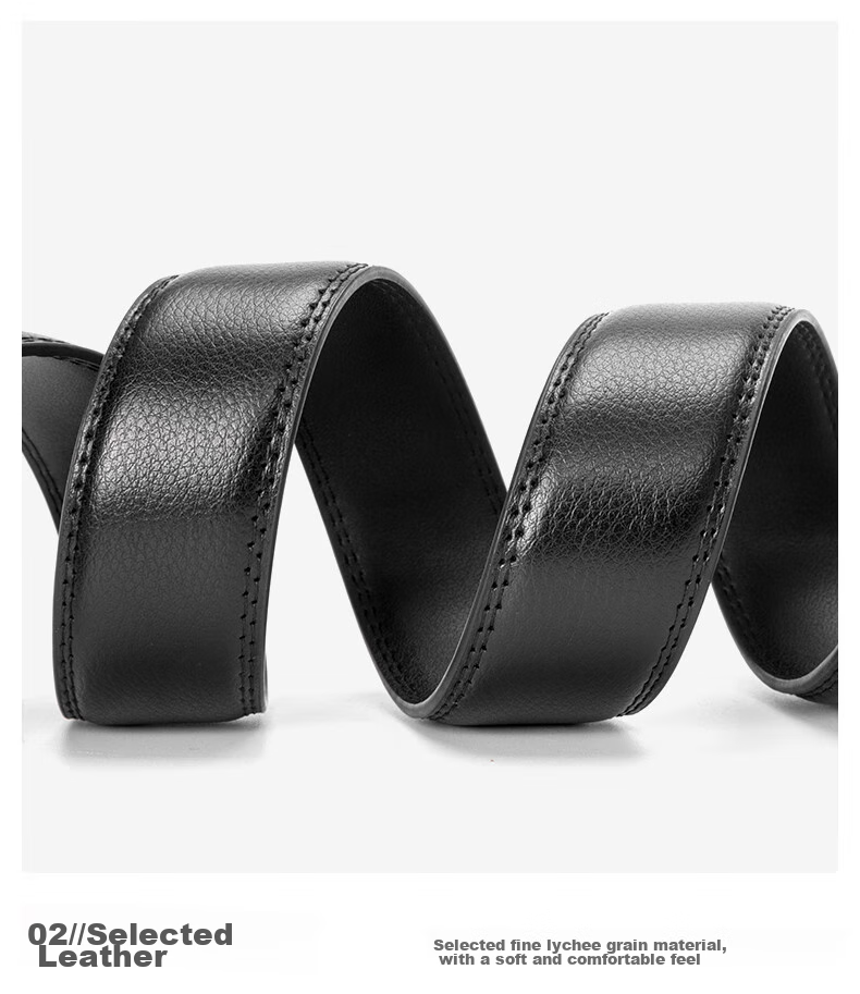 Aokang Men's Leather Belt with Automatic Buckle, Business Trouser Belt, Birthday Gift for Husband 9