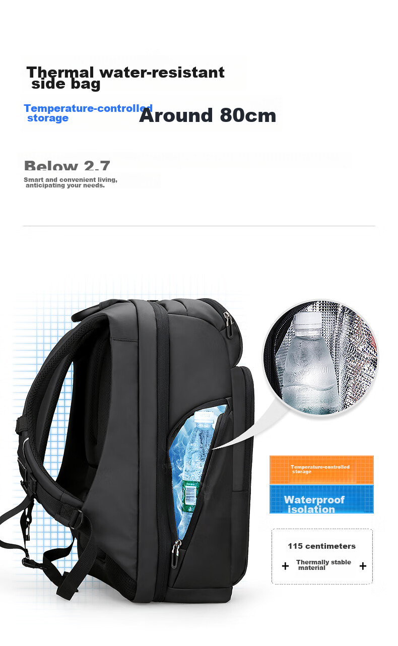 MARK RYDEN Large Capacity Backpack for Men, Laptop Bag, Business Travel Bag, MR7080 Cool Black Enlarged Versio 6