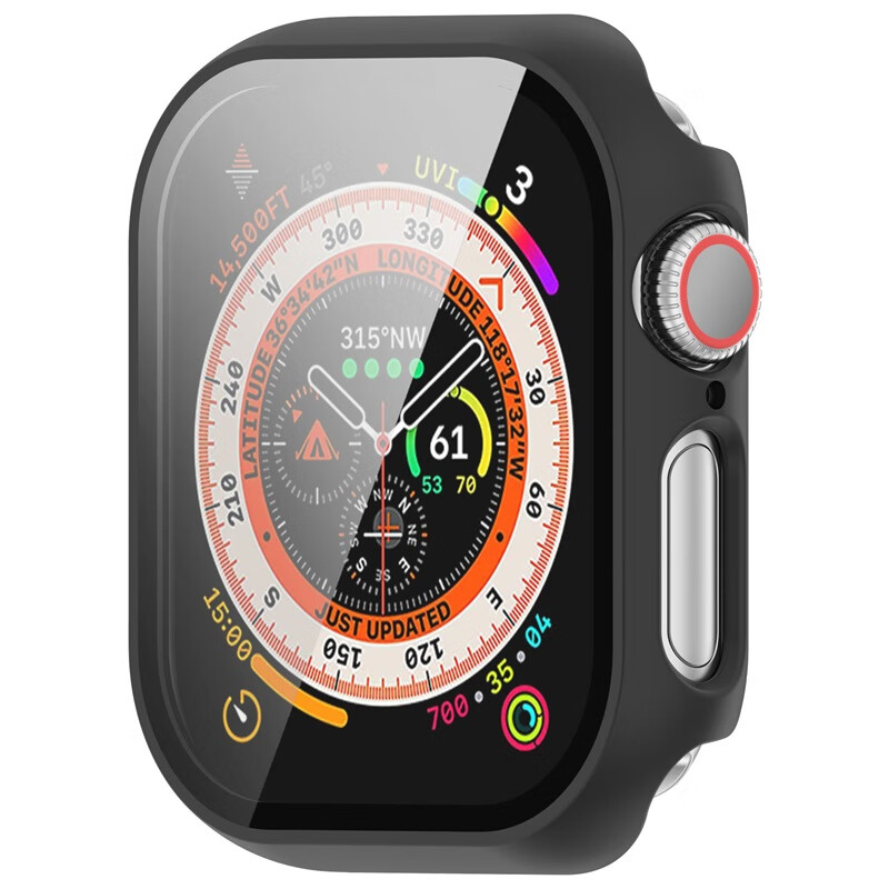 KMaxAI Compatible with Apple Watch S11 Protective Case, Tempered Glass Screen Protector, Integrated Case And Film for Apple Watch S10, IWatch S11 Protective Cover, 46mm, Black