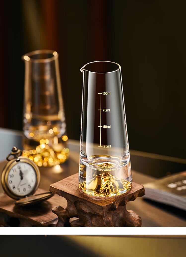 CLITON Jinshan Straight Crystal White Wine Glass Decanter Leather Case Set 6 Pots 6 Small Shots Strong Liquor Cups 14
