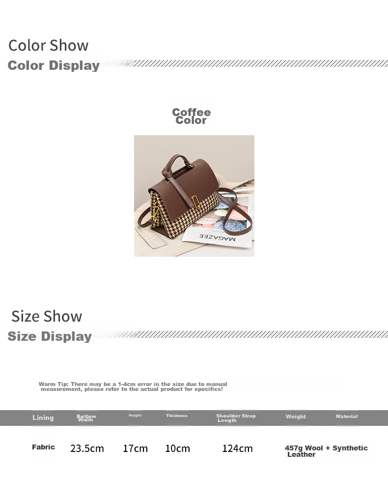 Aiqinghai Handbag, Women's Shoulder Bag, Crossbody Bag, Tote Bag, Light Luxury Brand, Commuter Gift, Practical Present for Mother's Day 1