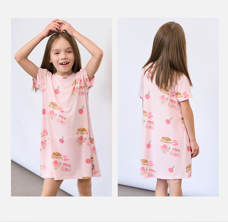 Aimer Kids Girls' Modal Camisole Nightgown for Spring And Summer, Class A Sleepwear AK144E531 Floral Gray 170 3