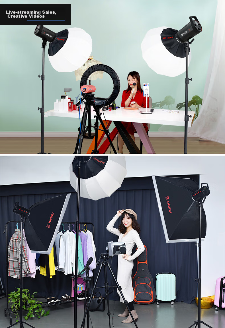 JINBEI EQ Series Portable Aluminum Photography Light Stand, Studio Photography Light Tripod, Outdoor Photography Flash Stand, Live Streaming Photography Light Bracket EQ-250 Steel Pipe Light Stand with Load Capacity of 5KG 24