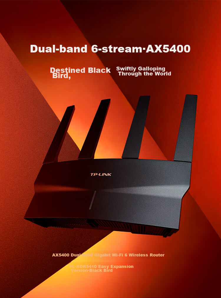 TP-LINK Dual Gigabit Router, 1900M Wireless, Home 5G Dual-Band, WDR7660 Gigabit Easy Expansion, Six Signal Amplifiers, High-Speed Router WIFI Wall-Penetrating IPv6 1