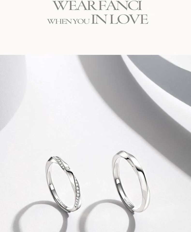 Fanci Mobius Love River Couple Rings Set Anniversary Birthday Gift for Girlfriend 6