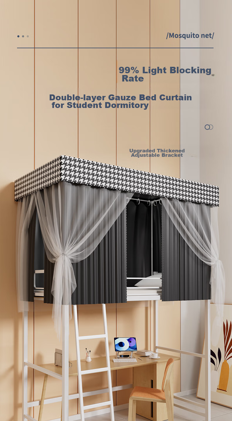 La Torretta Bed Curtain, Student Dormitory Mosquito Net, Window Curtain-Grade Blackout Curtain, Single Bed Canopy for Dormitory, 0.9 Meter Universal for Bunk Beds 1