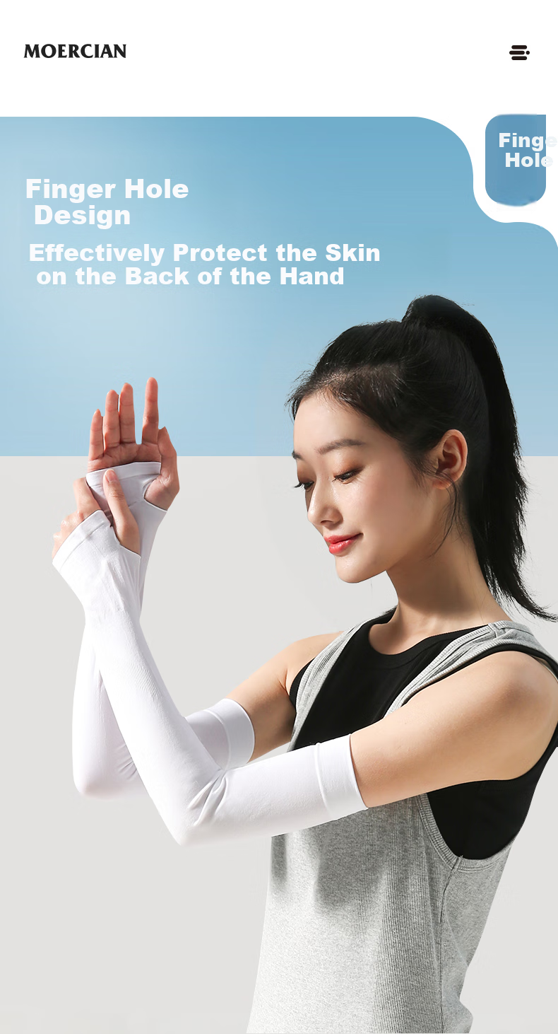 Muerxi UV Protection Ice Silk Nylon Sun Sleeves Unisex Outdoor Arm Sleeves for Hiking Cycling 8