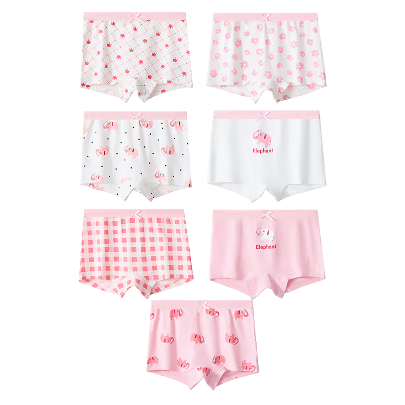 LangSha Children's Underwear, Girls' Antibacterial Developmental Boyshorts, for Teenagers And Students, Baby Shorts, 7-Pack