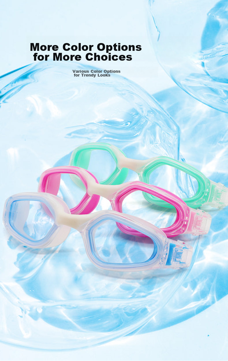 CHERCHER Swimming Goggles, High-Definition Anti-Fog Waterproof Glasses for Men And Women, DOLPHIN Pink 5
