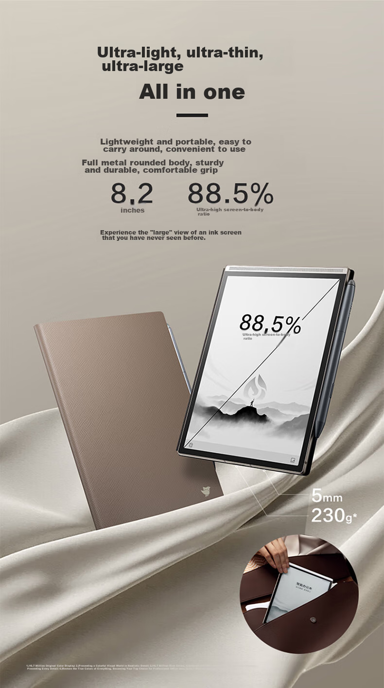 IFLYTEK Smart Office Notebook Air 2 Pro Starlight Gold - Elephant Gray, 8.2-Inch E-Reader with E-Ink Screen, Tablet Computer, E-Paper Notebook, Voice-To Functio 3