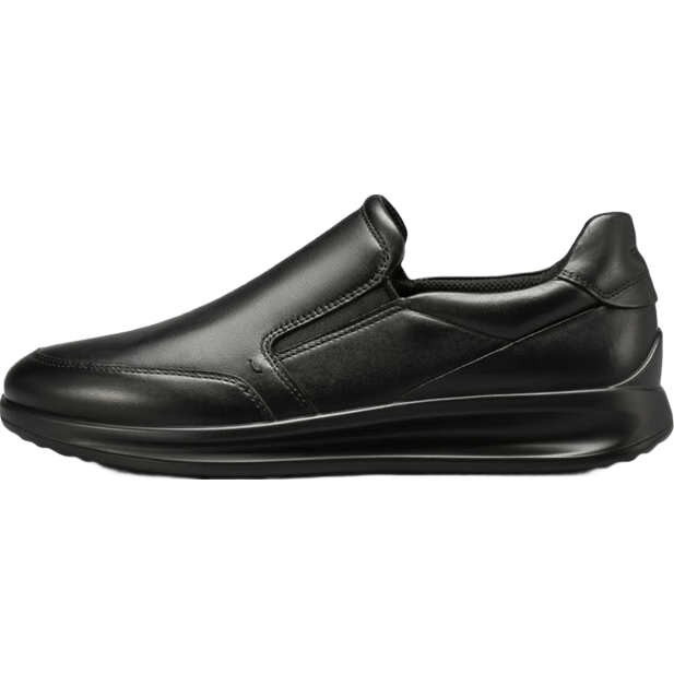 ECCO Men's Loafers, Versatile Height-Increasing Cowhide Casual Leather Shoes, Yashi Men's Shoe Series 207144, Black, Size 43