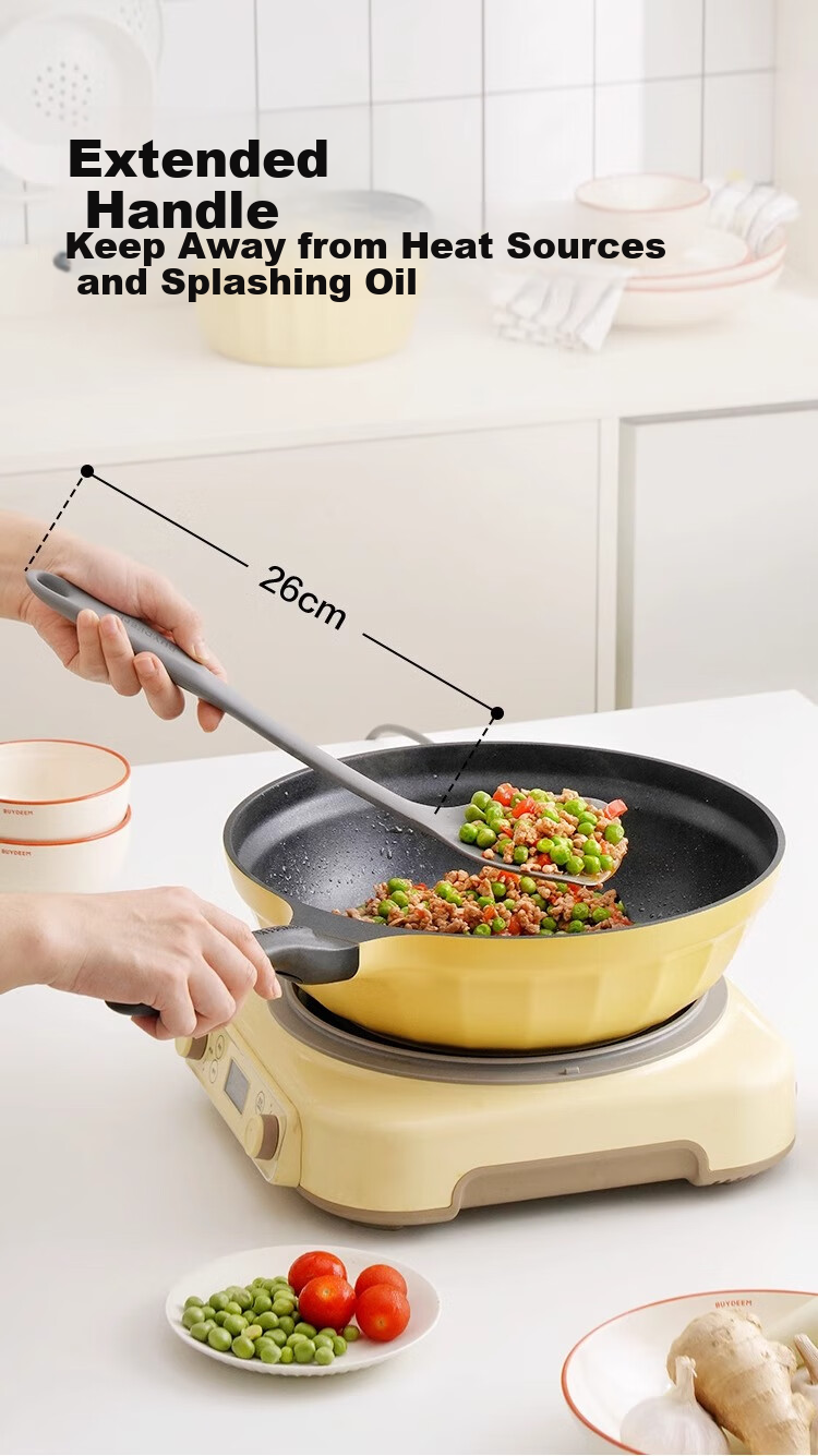 Buydeem Silicone Spatula for Home Cooking, Non-Stick Pan Special Soup Ladle CPA13 Silicone Soup Ladle Gray 4