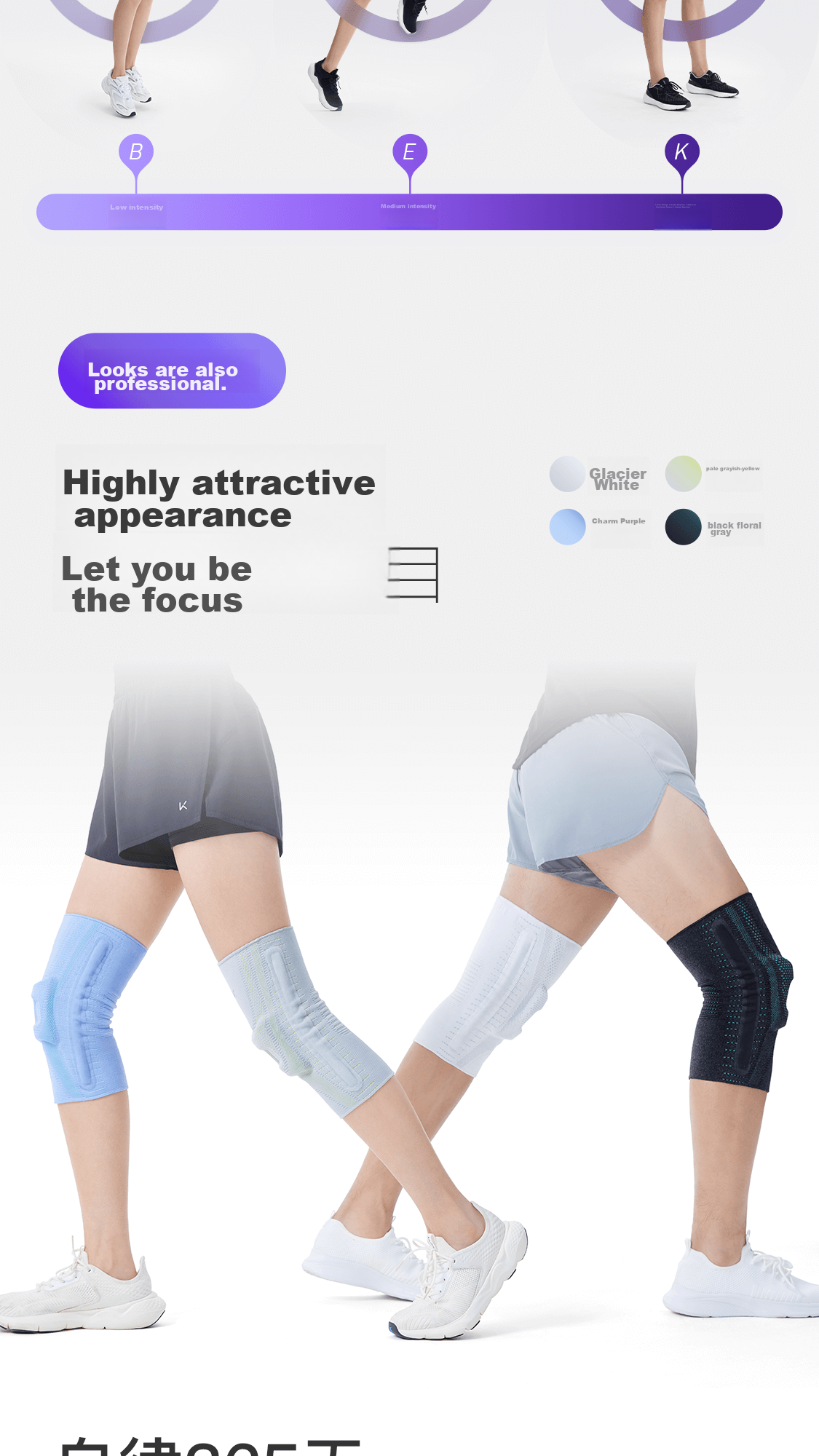 Keep Patella Stabilizing Knee Brace, Reduce Joint Injury, Running Sports Support Protection, One Pack, Charm Purple, Size S 23