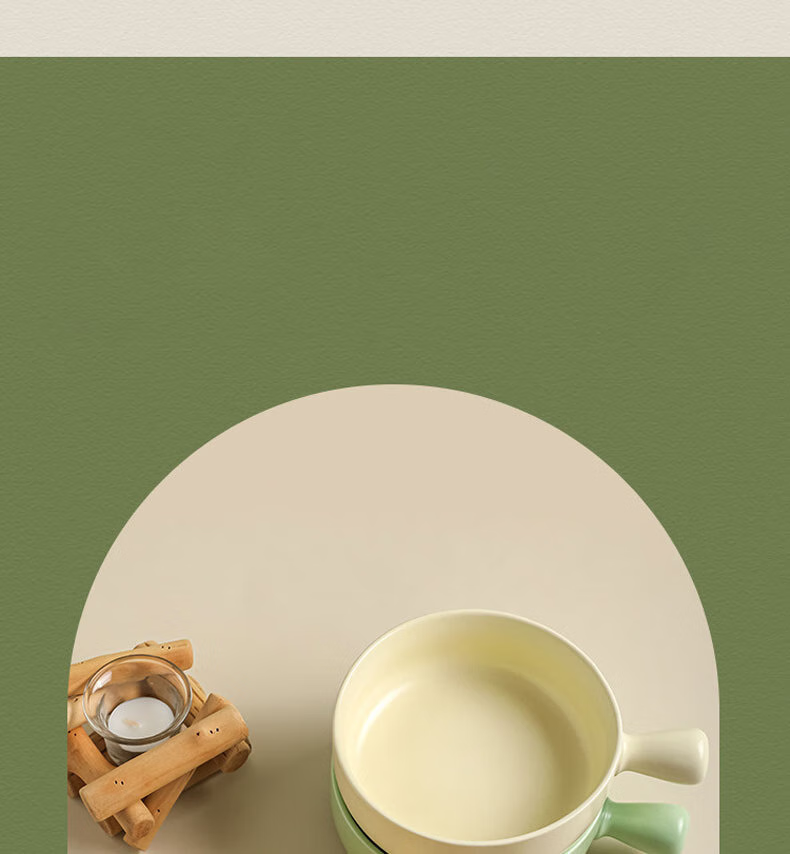 Can General Handle Bowl with Handle Baking Bowl Rice Casserole Japanese Style Ramen Ceramic Salad Bowl 650ml 9