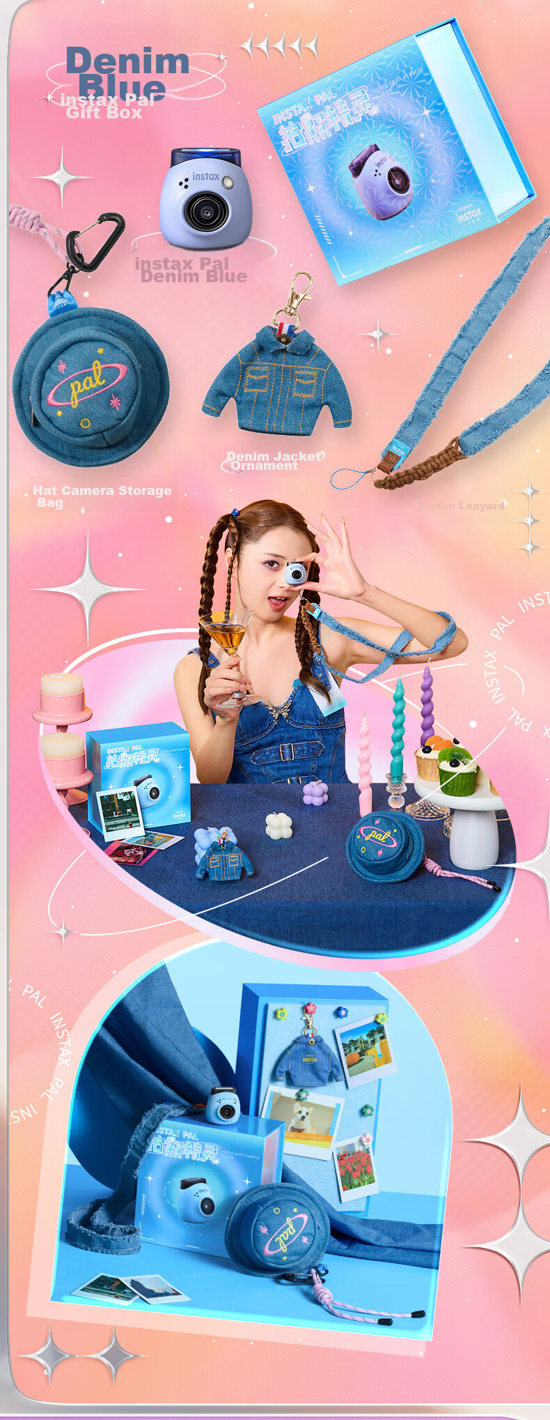 INSTAX Fuji INSTAX Instant Camera CCD Smart Camera PAL Cat Paw Pink Student Toy Camera Standalone 4