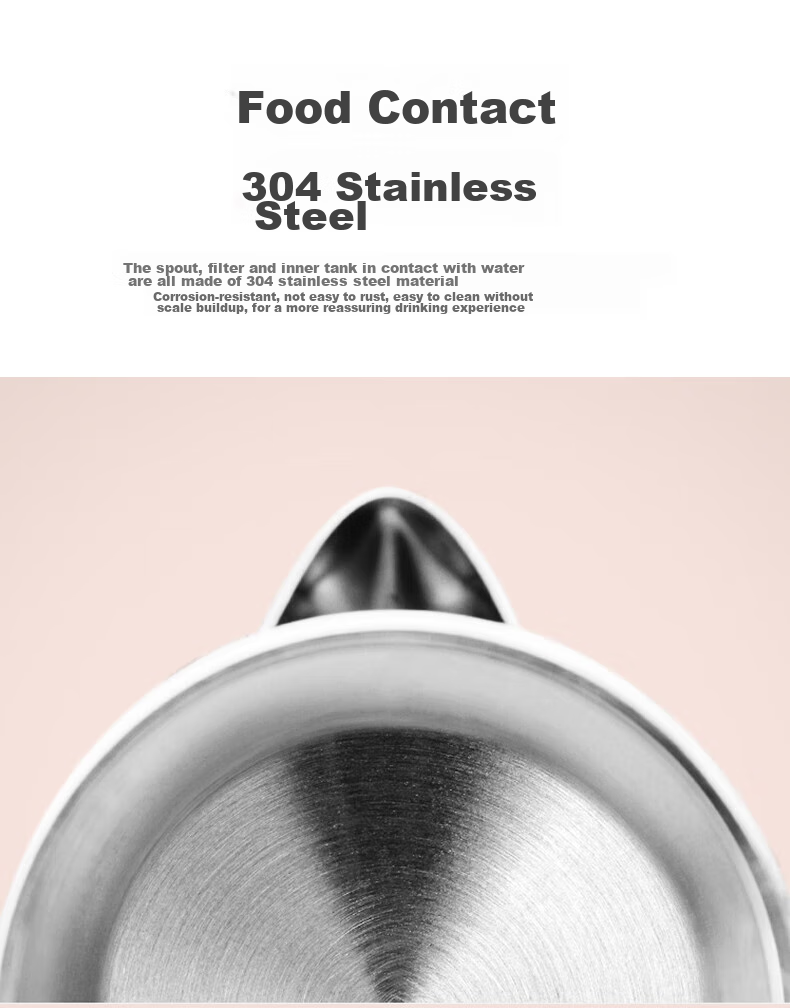 Joyoung Electric Kettle, Double-Layer Anti-Scalding 304 Stainless Steel, Large Capacity Household Water Boiler without Glue, K15-F626 9
