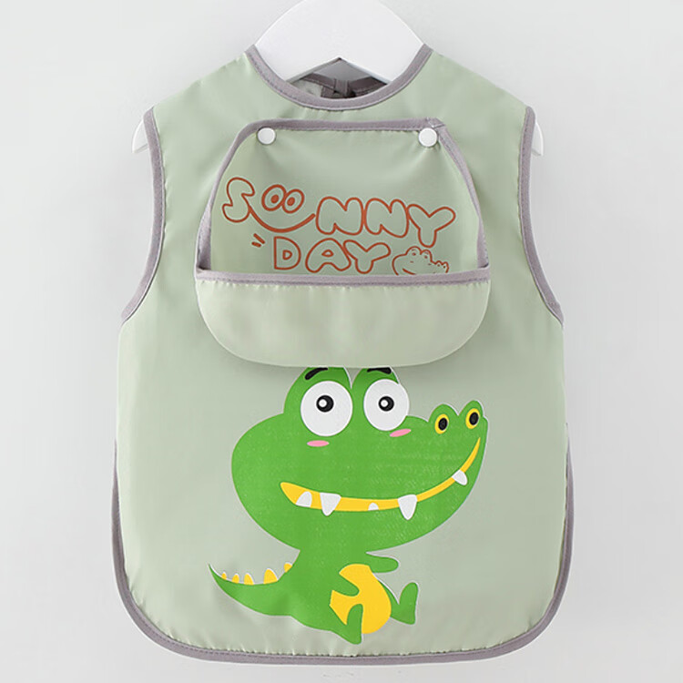 9I9 Baby Eating Bib, Summer Sleeveless Bib Cover, Waterproof And Stain-Resistant Infant Feeding Smock, 2-Piece Set A16 8