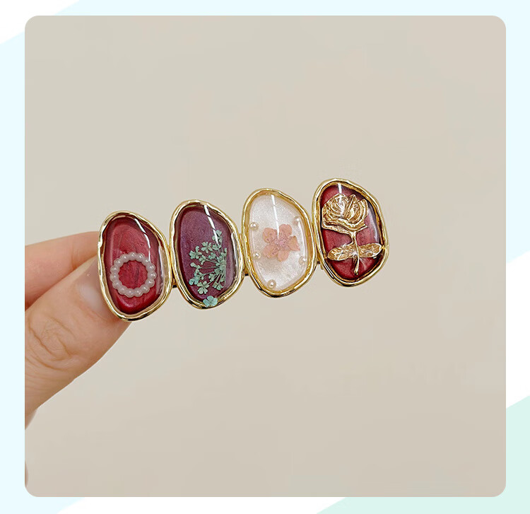 CHIMERA Qiji Red Hair Clip Side Clip Hairpin Bangs Clip Bridal Hair Accessory 6.1 Children's Day Gift 5