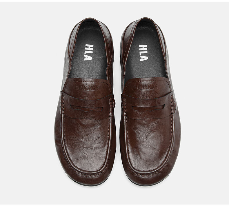 HLA Men's Casual Slip-On Loafers with Soft Soles, HAAPXM2FBI171, Black, Size 41 24