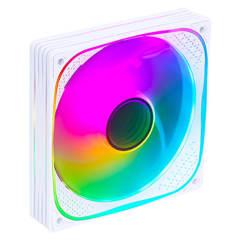 SAMA Level 1 White 12cm Case Fan, ARGB Infinity Mirror Lighting / 5V3P Aura Sync / Small 4-pin PWM Speed Control / Hydraulic Bearings / Standard Shock-absorbing Pad