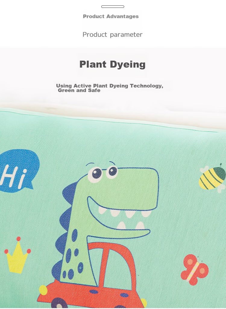 9I9 Baby Pillowcase, Summer Ice Silk Pillow Mat, Cooling Mat for Pillow, Infant Nap Mat, A121 Dinosaur Design, 50*30 Cm 5