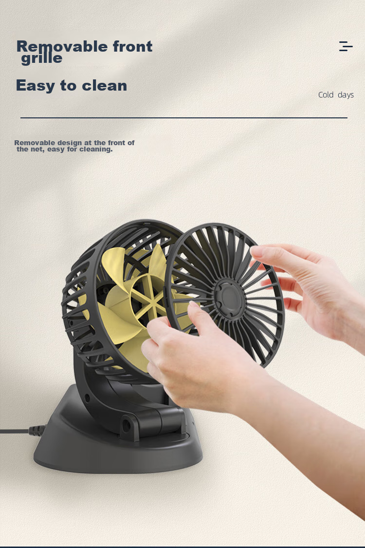 Dijialun High-Power Dual-Head Car Fan USB Summer Car Fan for Sedans, Trucks, Computers, Office Desks And Home Use 12