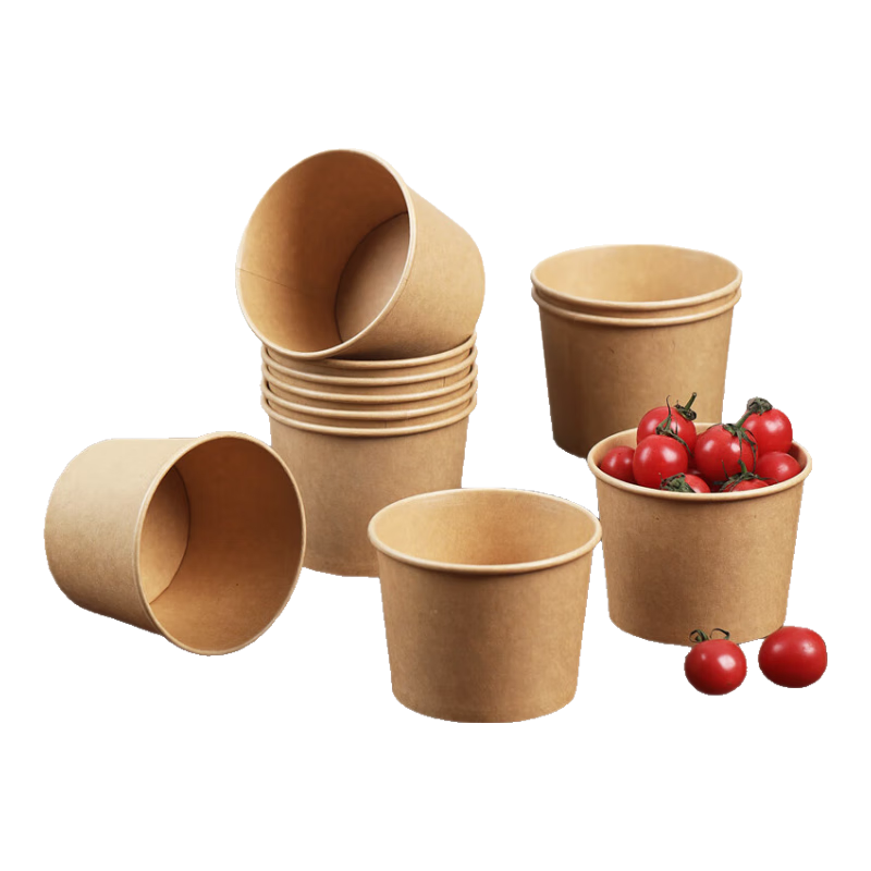 Fangcaodi Disposable Paper Bowls, 550ML*20 Pieces, Bamboo Fiber Soup Bowls for Porridge, Hot And Sour Noodles, Rice Noodles, Takeout Bowls, without Lids