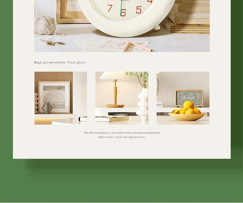 POLARIS Table Clock, Living Room Luxury Desktop Ornament, Waterproof Timepiece, Internet-Famous Cream Style Desk Clock, New Year Refreshing Gift, Back-To Seaso 11