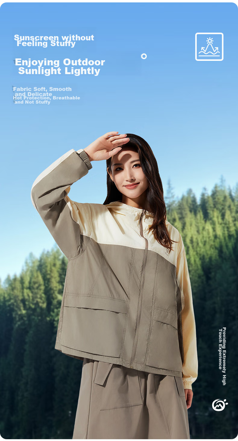TECTOP Women's Sun Protection Jacket, UV-Resistant, Breathable Summer Outdoor Coat, 2422226FS, Lake Tea Green/Blue Mountain Blue, 2XL 4
