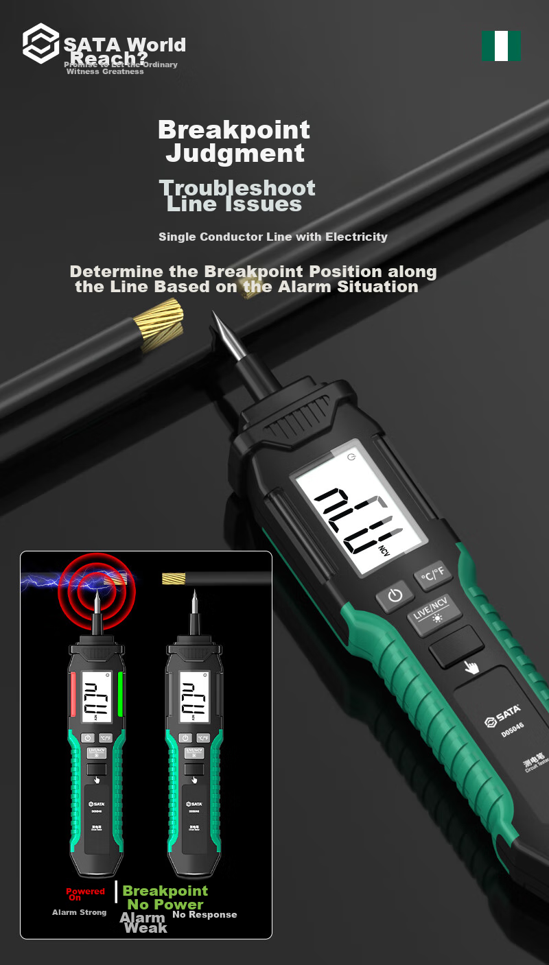 Shida SATA Non-Contact Voltage Tester, Electrician's Intelligent Induction Circuit Detector, High-Precision Voltage Pen D05989A 7