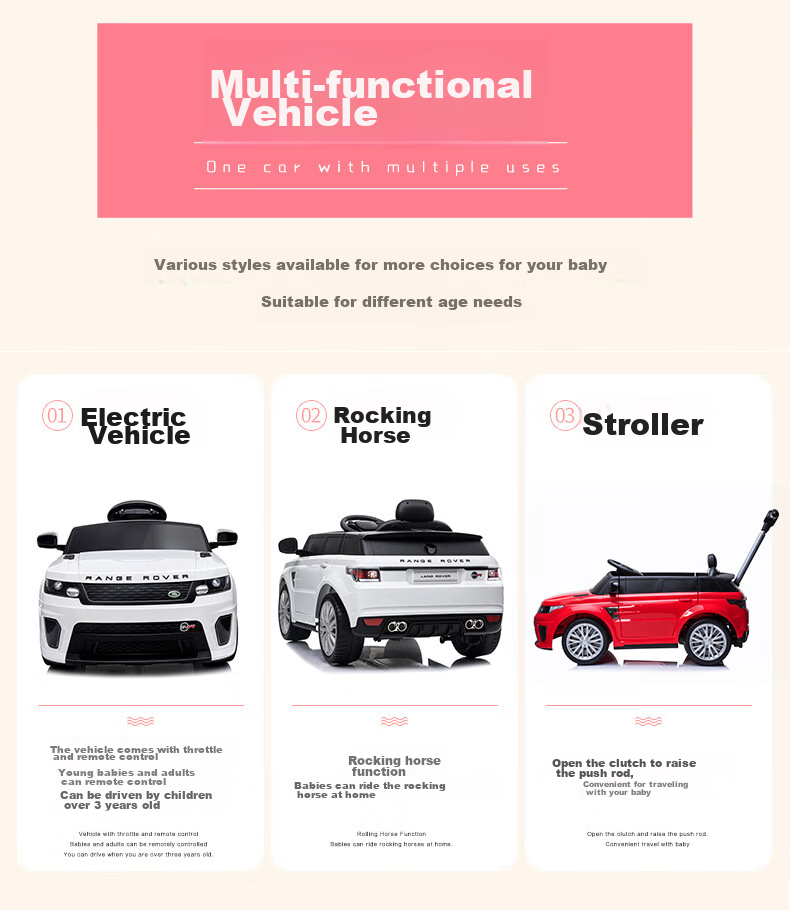 CHILOKBO Children's Electric Car, Four-Wheel Dual Drive Remote Control Vehicle, Can Be Pushed by Hand, Suitable for Taking Children Out, Child's Ride-On Car, Gift, Red 2