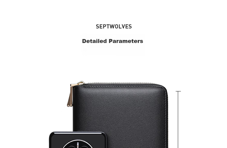 SEPTWOLVES Men's Clutch Wallet Genuine Leather Card Holder Large Capacity Anniversary Birthday Gift for Boyfriend Husband 12