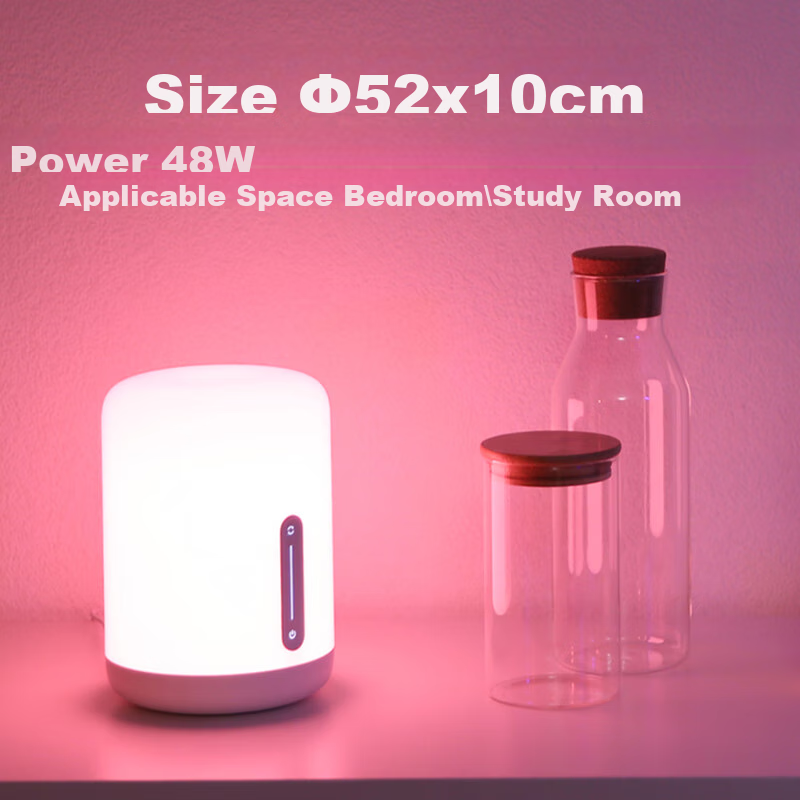Mijia Bedside Lamp 2 Smart Desk Lamp Bedroom Colorful Soft Light Night Light Creative Gift Lighting Touch-Controlled Voice-Adjustable Dimming