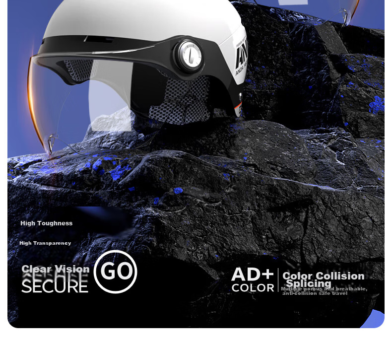 AD New National Standard Class A Electric Bicycle Helmet, 3C Certified, Unisex Summer Sun Protection, Electric Scooter Safety Helmet, Men's All-Season Universal Half Helmet, Motorcycle Helmet, 889 Classic Black And White 17